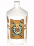 V Canto White Ceramic Candle With Decoration, 1 Wick Arkano Degli Amanti