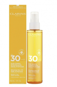 Clarins Олія сонцезахисна для тіла Glowing Sun Oil High Protection SPF 30, 150ml