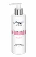 Norel Soothing milk for sensitive skin очищуюче молочко з пребіотиками, для чутливої шкіри з ознаками куперозу, зволожує, заспокоює 200 мл