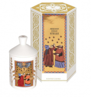 V Canto White Ceramic Candle With Decoration, 1 Wick Arkano Delle Stelle