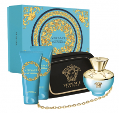 Versace Pour Femme Dylan Turquoise (туалетна вода 100 мл+гель для душу 100 мл+лосьйон для тіла 100 мл+косметичка)
