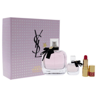 Парфумерія Yves Saint Laurent mon Paris set Парфумований набір для жінок (парфумована вода 90 ml + парфумована вода 7,5 ml + Lipstick №49 - 1.3 g)